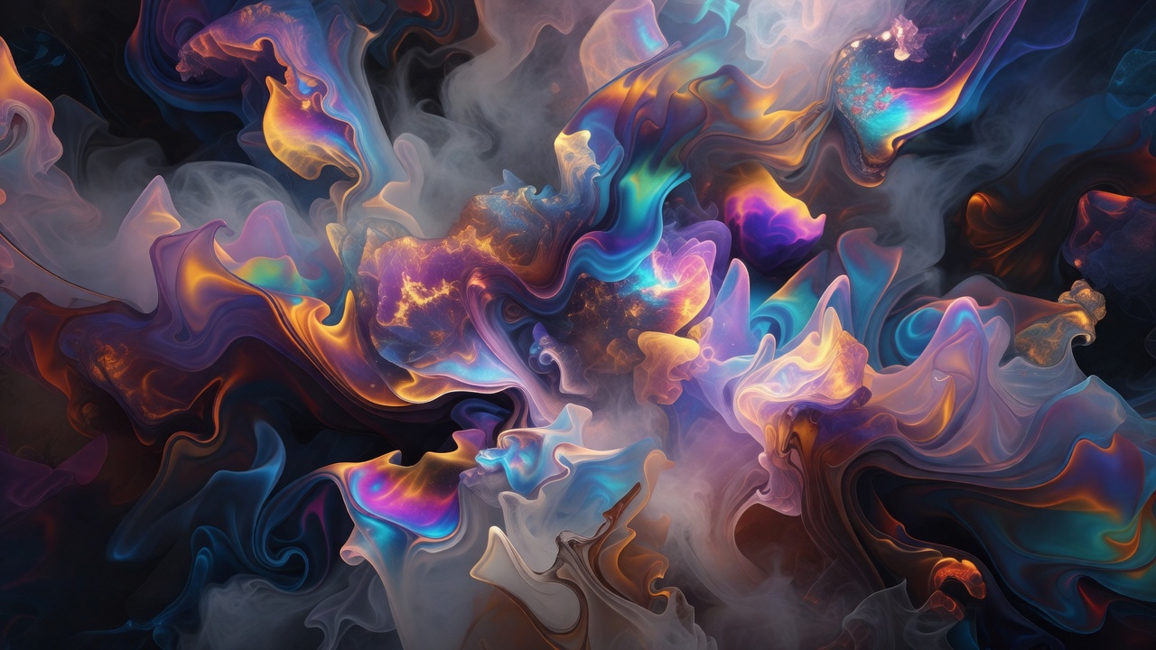 Abstract fluid generative art created with high-dimensional neural models