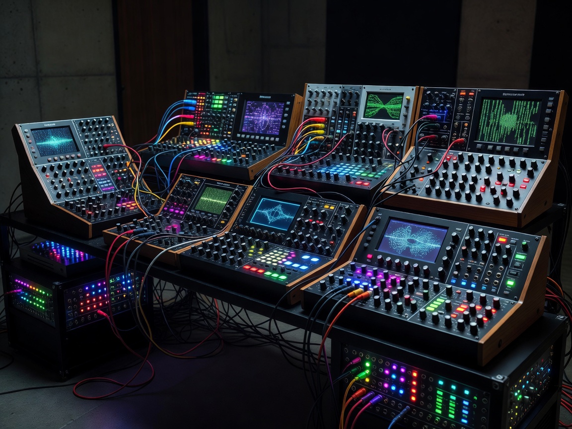 Electronic synthesizers representing generative music models