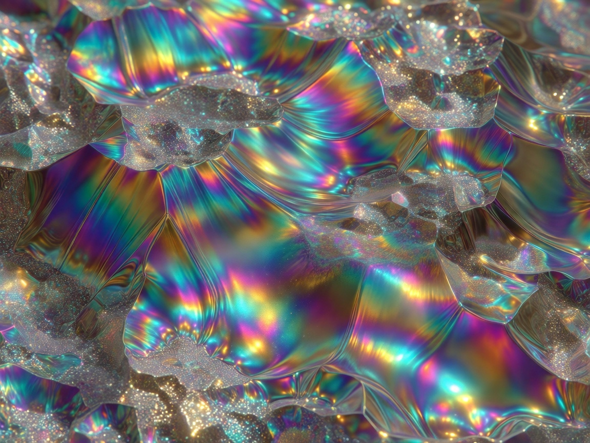 Generative iridescent 3D texture created with Midjourney v7